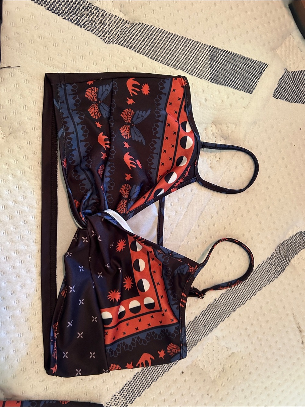 Black Butterfly Print Lounge Pants and bikini top - Picture 2 of 5